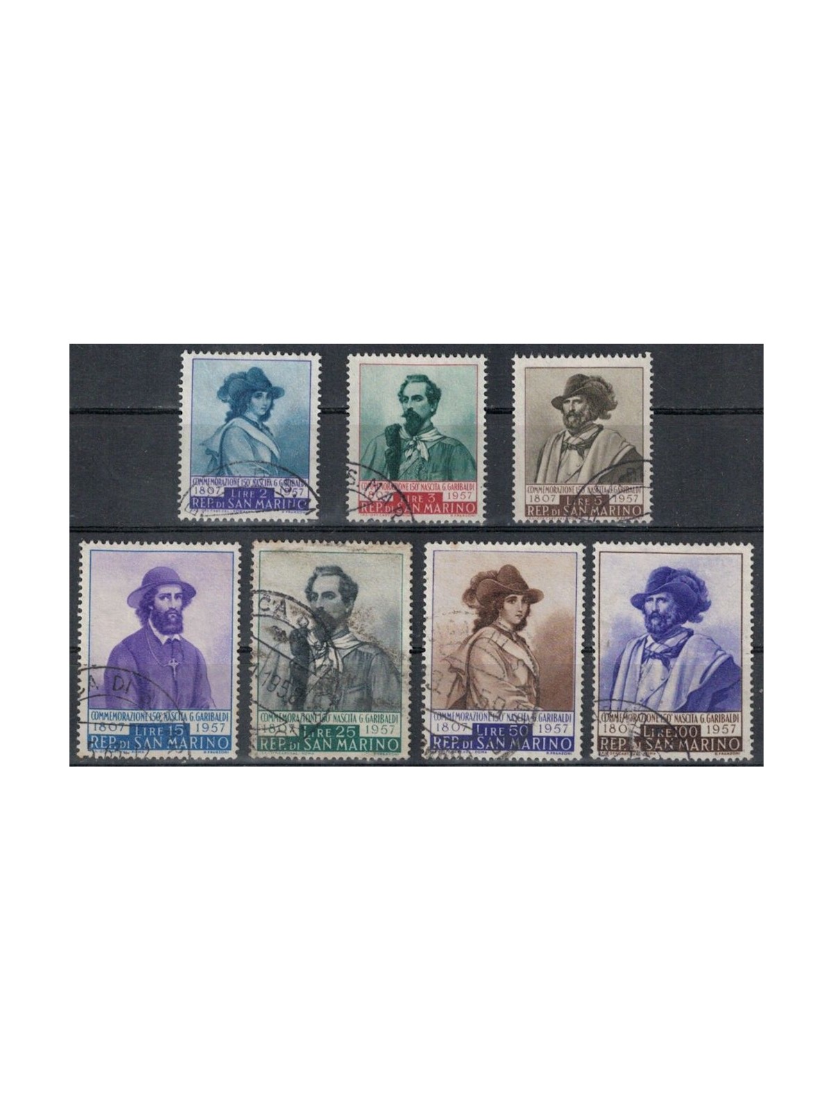 SAN MARINO 1957 Giuseppe Garibaldi 7v us