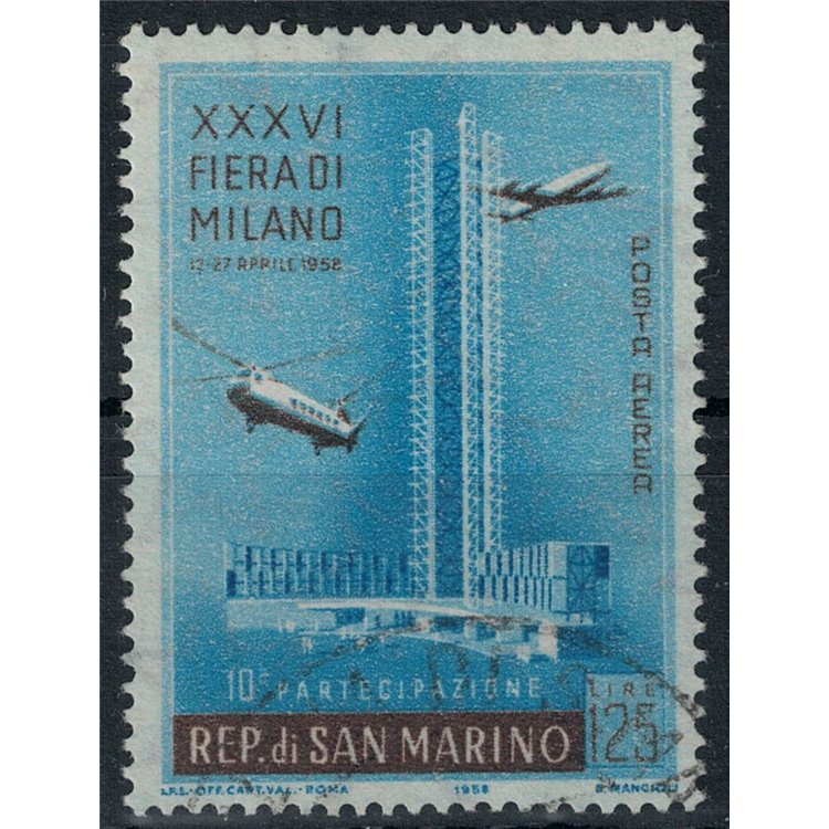 SAN MARINO 1958 Milan Fair (airmail) us