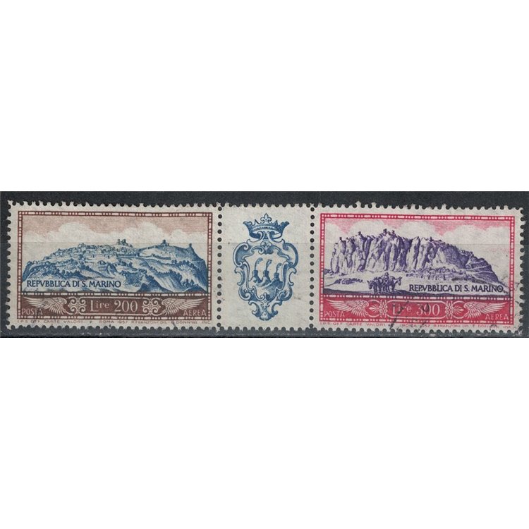 SAN MARINO 1958 Monte Titano (posta aerea) 2v us