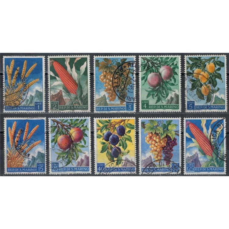 SAN MARINO 1958 Agricultural Products 10v us