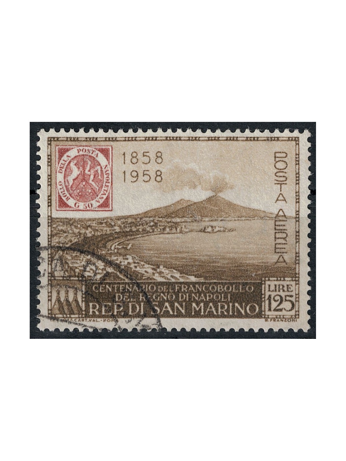 SAN MARINO 1958 Kingdom of Naples (airmail) us