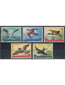 SAN MARINO 1959 Birdlife (airmail) 5v us