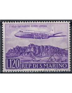 SAN MARINO 1959 Flight San Marino - Rimini - London us