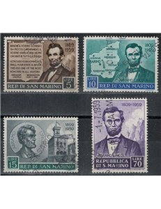 SAN MARINO 1959 Abramo Lincoln 4v us