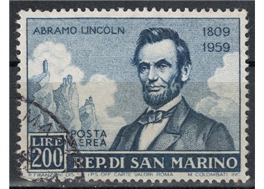 SAN MARINO 1959 Abramo Lincoln (posta aerea) us