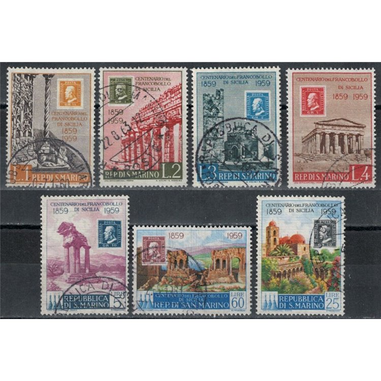 SAN MARINO 1959 Stamps of Sicily 7v us