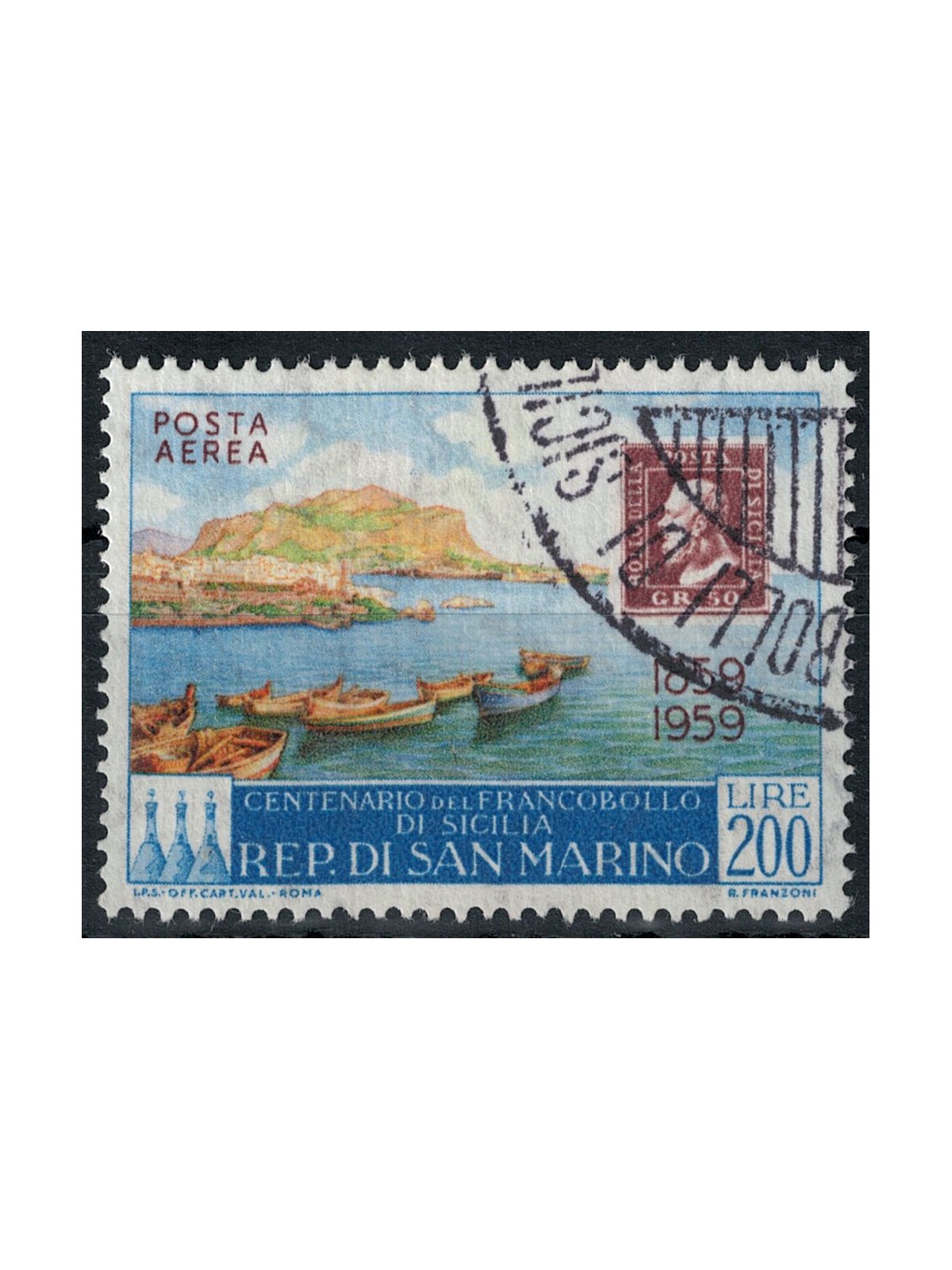 SAN MARINO 1959 Stamps of Sicily (airmail) us