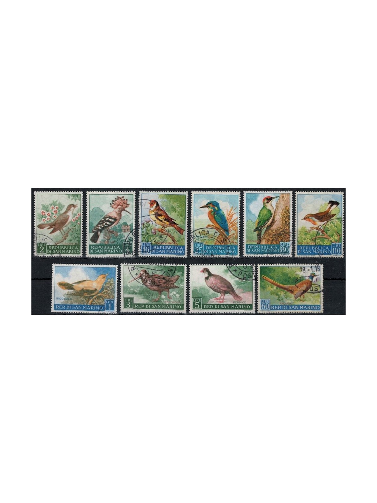 SAN MARINO 1960 Fauna avicola 10v us