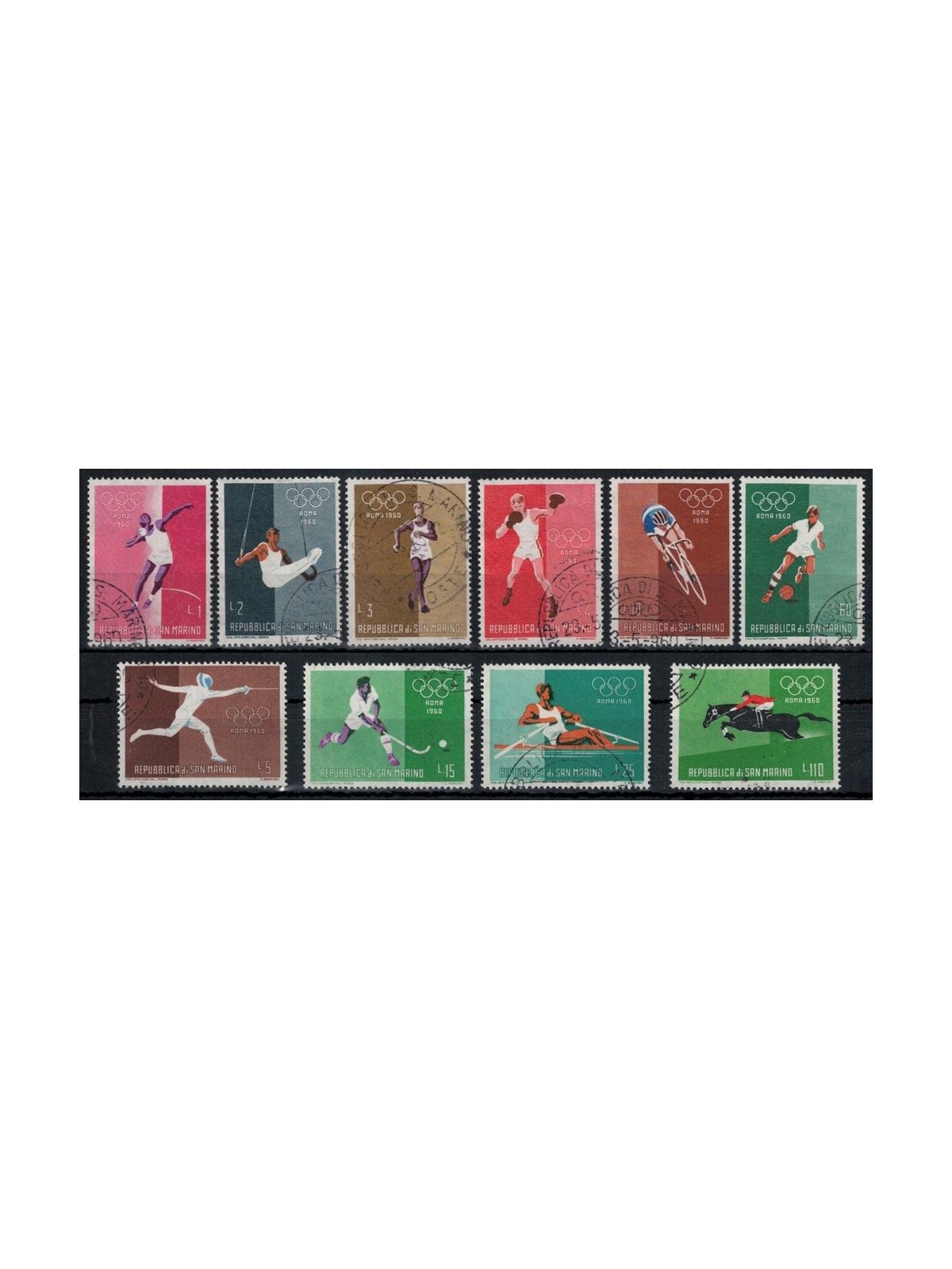 SAN MARINO 1960 Rome Olympics 10v us