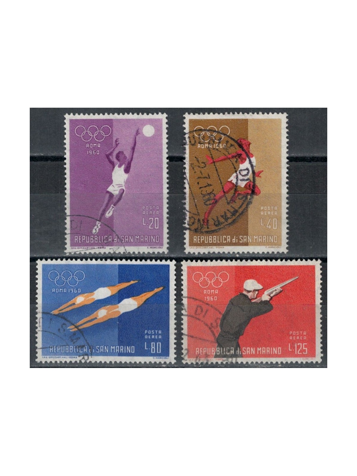 SAN MARINO 1960 Rome Olympics (airmail) 4v us