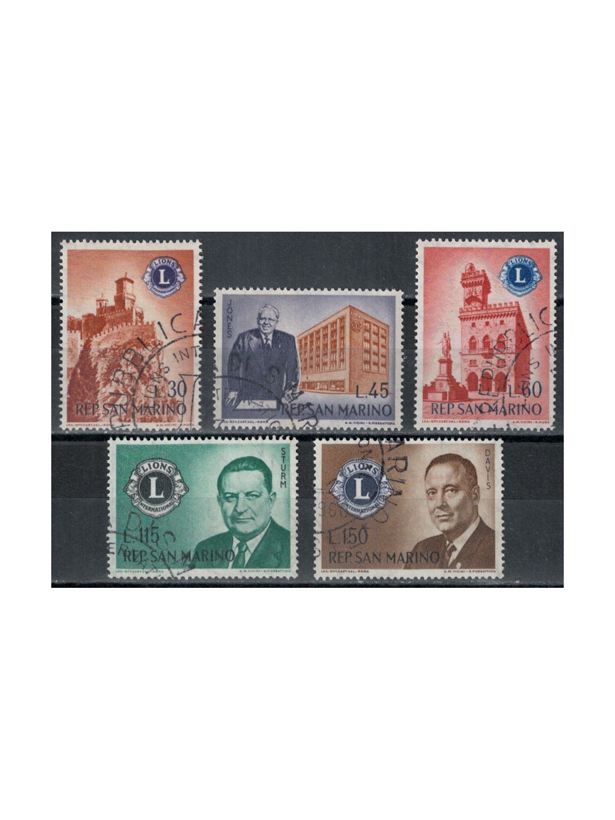 SAN MARINO 1960 Lions Club 5v us