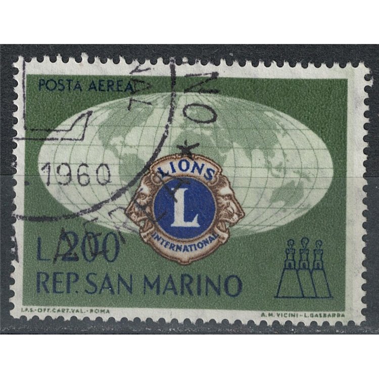 SAN MARINO 1960 Lions Club (airmail) us