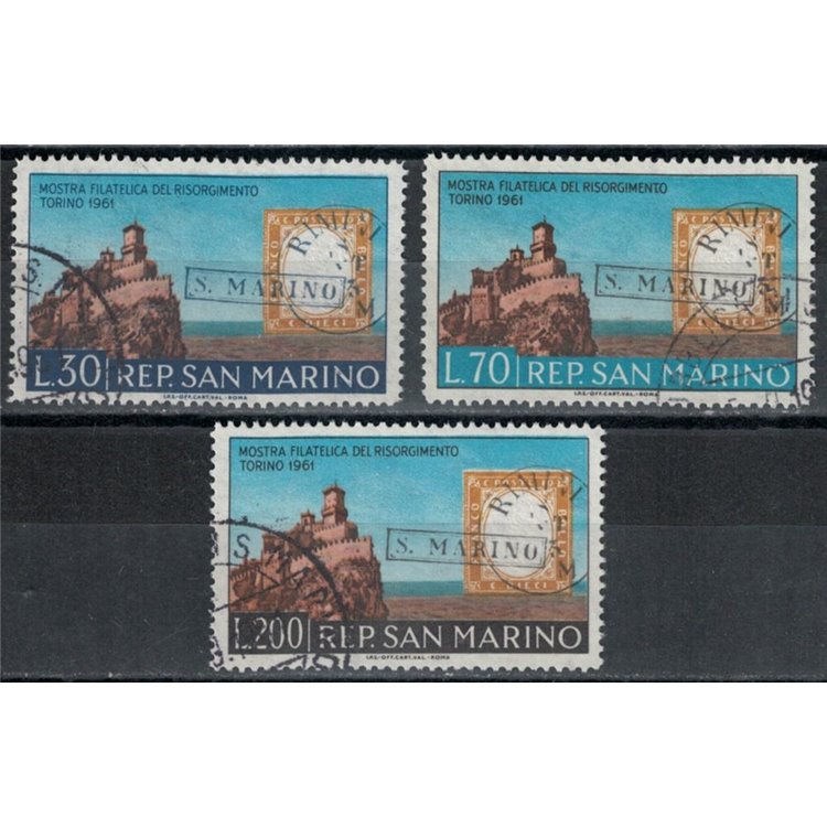 SAN MARINO 1961 Mostra filatelica del risorgimento 3v us