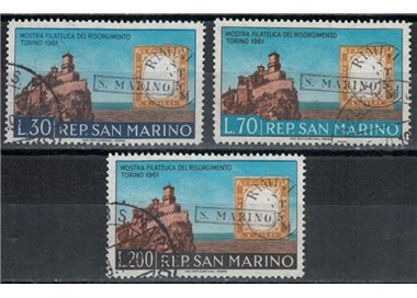SAN MARINO 1961 Mostra filatelica del risorgimento 3v us