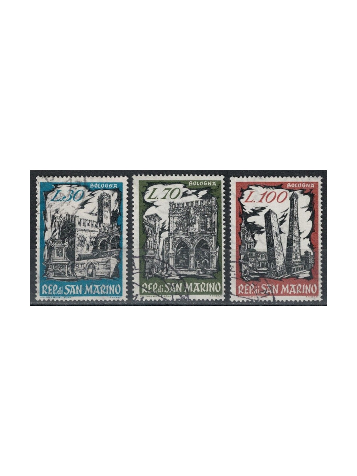 SAN MARINO 1961 Mostra filatelica Bophilex 3v us