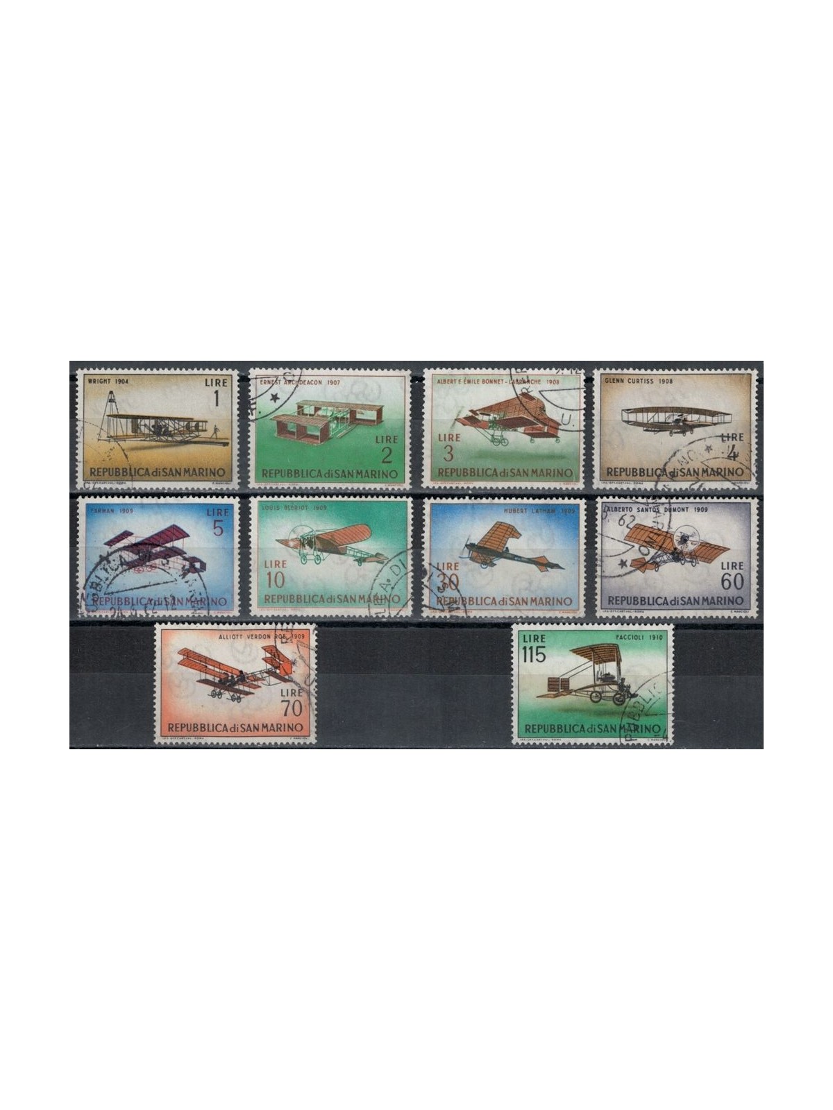 SAN MARINO 1962 History of the 10v US airplane