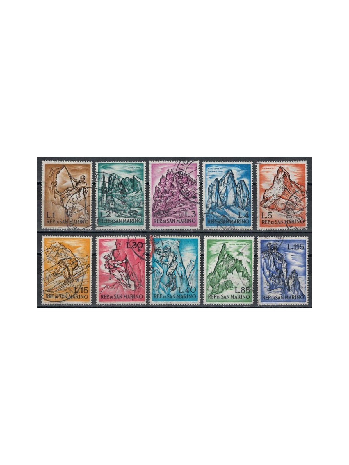 SAN MARINO 1962 Sport alpinistici 10v us