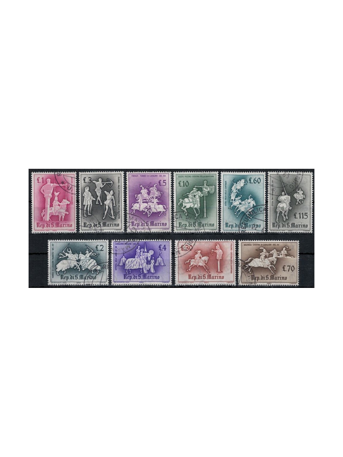 SAN MARINO 1963 Giostre e tornei 10v us