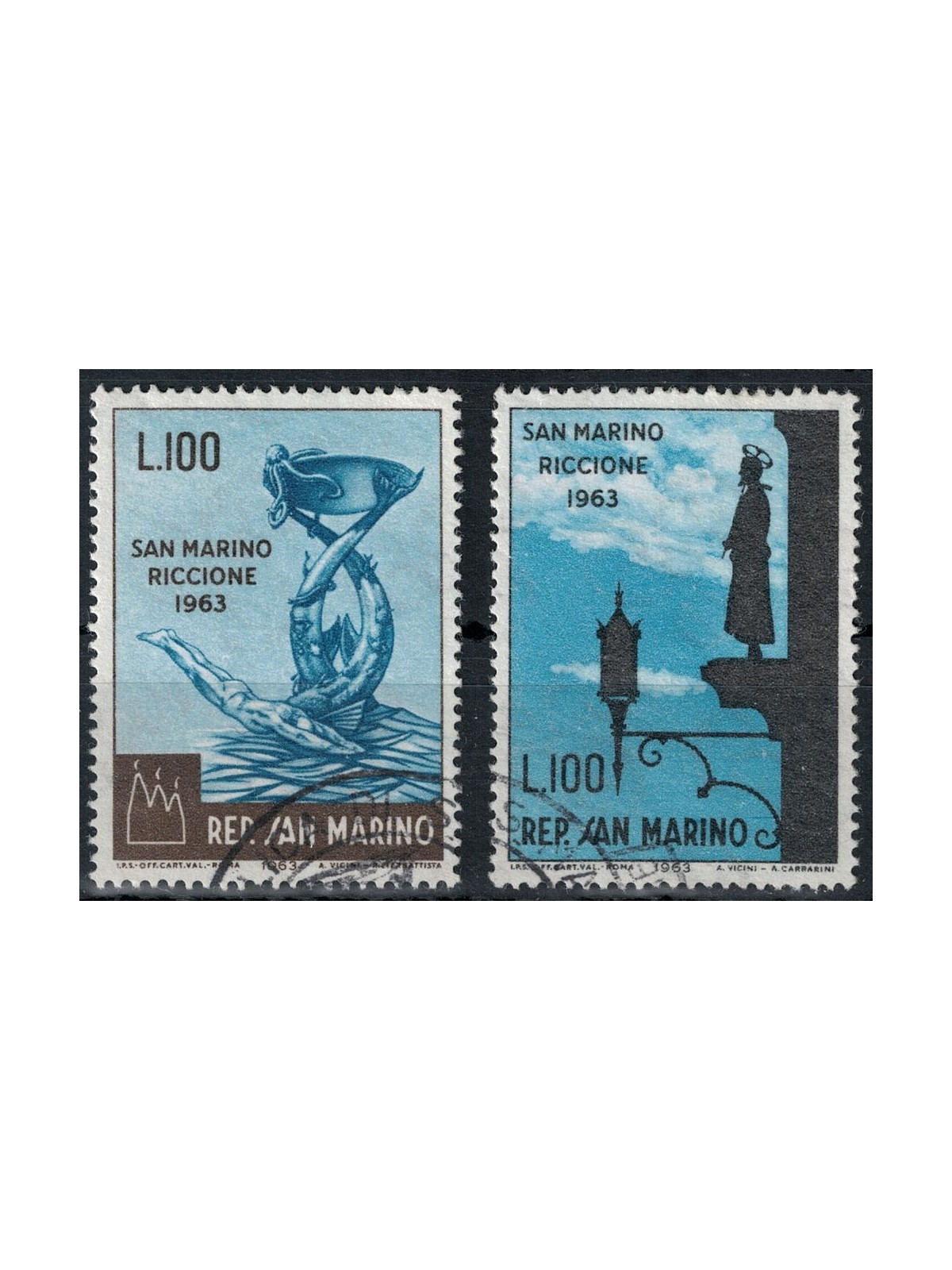 SAN MARINO 1963 International Philatelic Fair 2v us