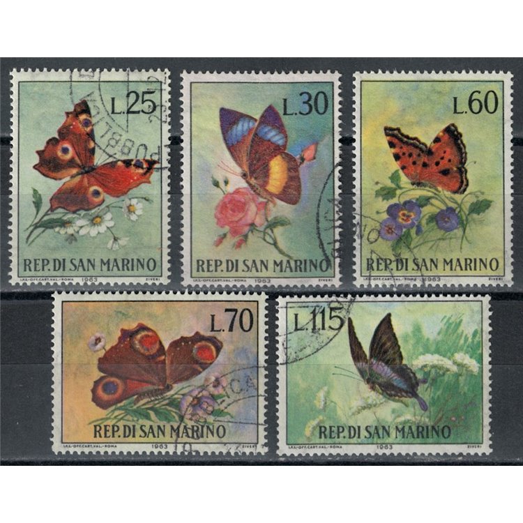 SAN MARINO 1963 Butterflies 5v us