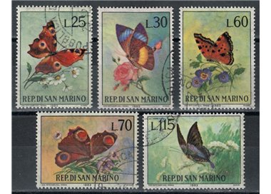 SAN MARINO 1963 Butterflies 5v us