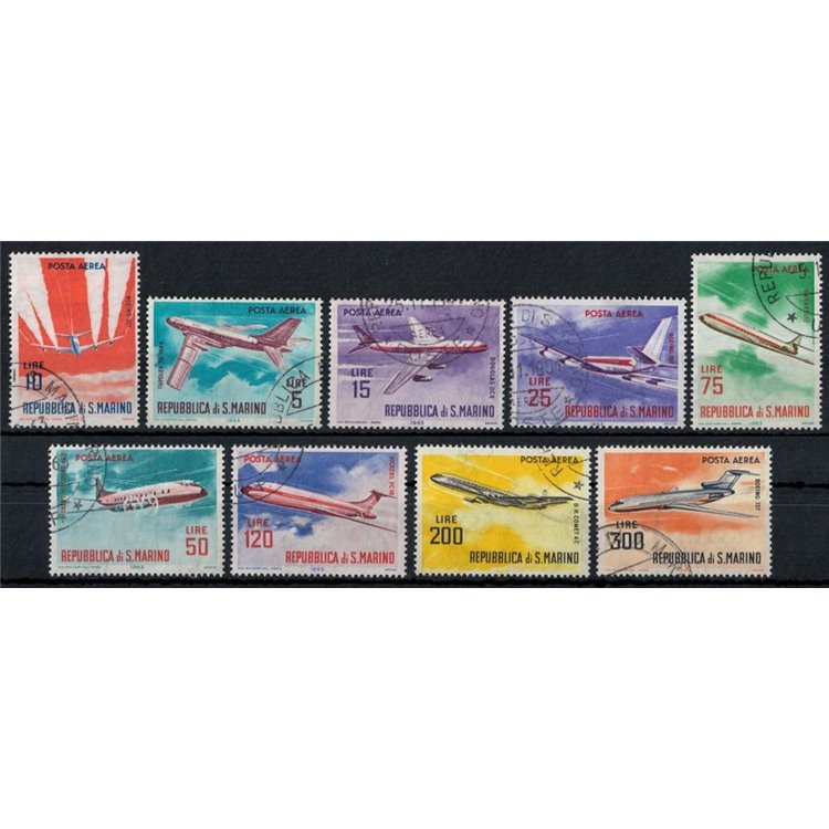 SAN MARINO 1963 Aerei moderni (posta aerea) 9v us