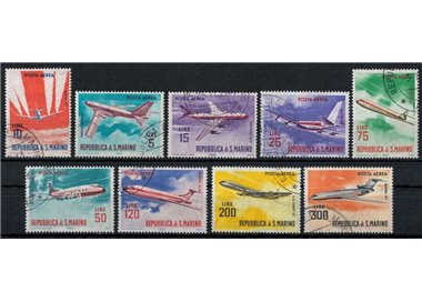 SAN MARINO 1963 Modern Aircraft (Airmail) 9v US