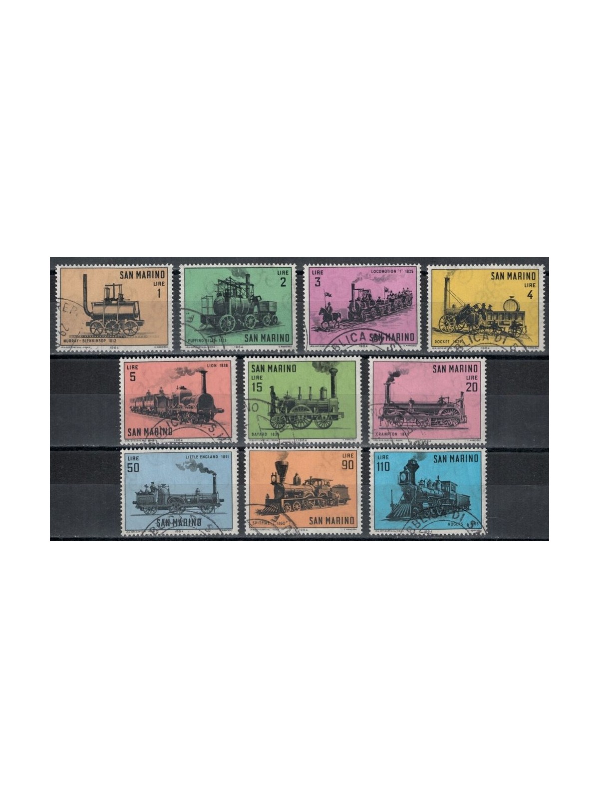 SAN MARINO 1964 History of the 10v us locomotive