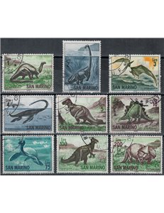 SAN MARINO 1965 Animali della preistoria 9v us