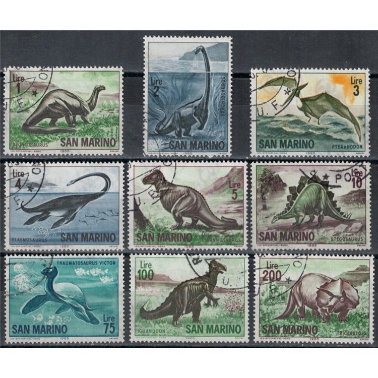SAN MARINO 1965 Prehistoric Animals 9v us