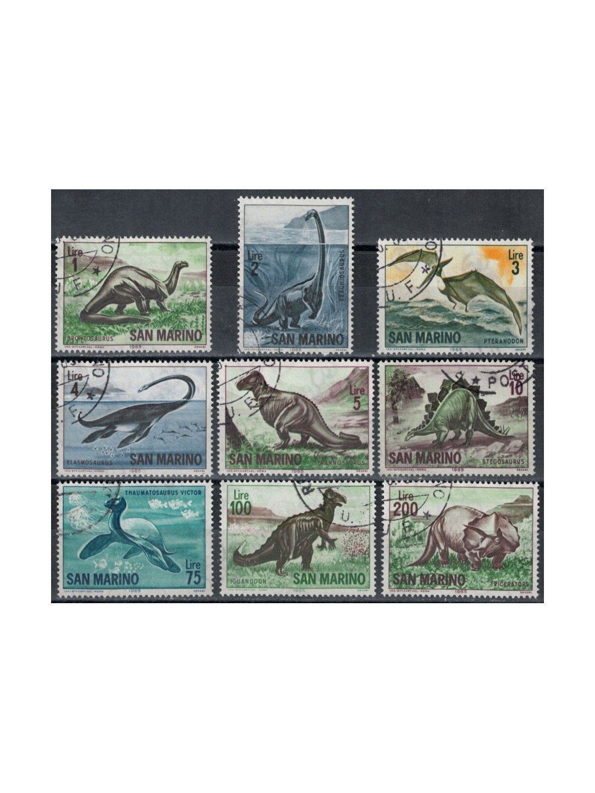 SAN MARINO 1965 Prehistoric Animals 9v us