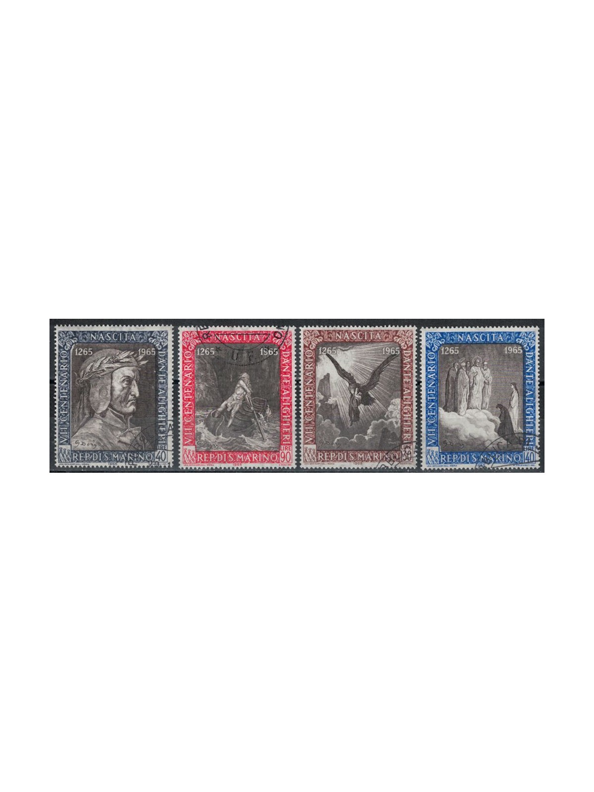 SAN MARINO 1965 Centenario Dante Alighieri 4v us