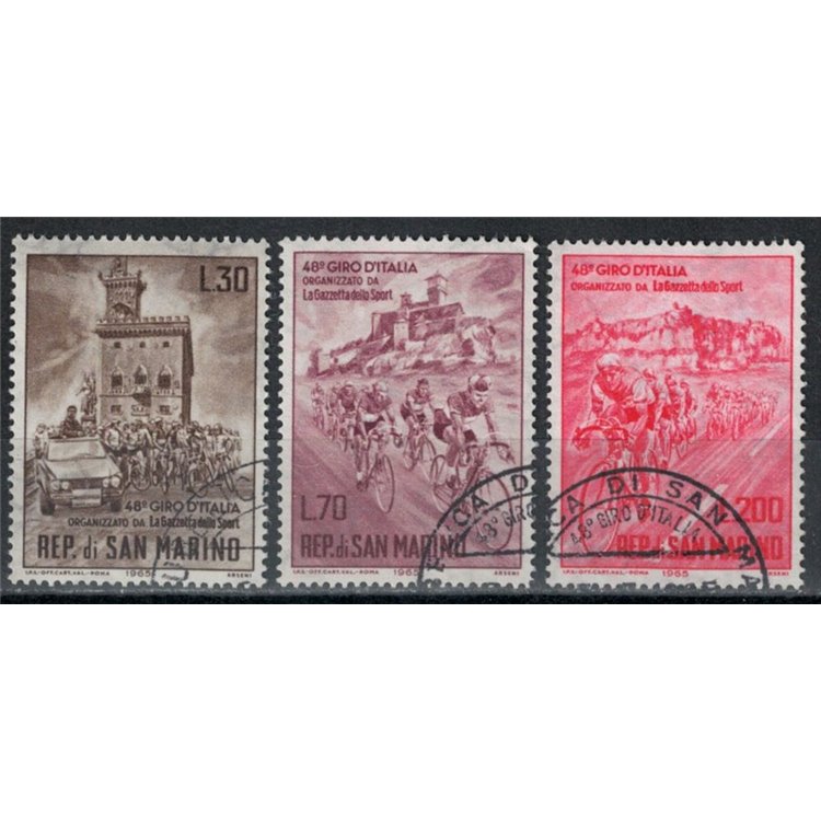 SAN MARINO 1965 Cycling, Giro d'Italia 3v us
