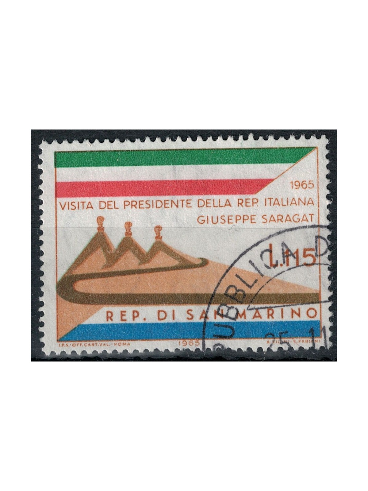 SAN MARINO 1965 Visit of President Saragat us