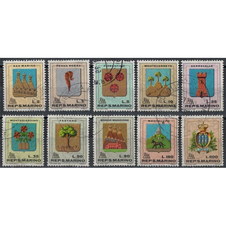 SAN MARINO 1968 Stemmi 10v us