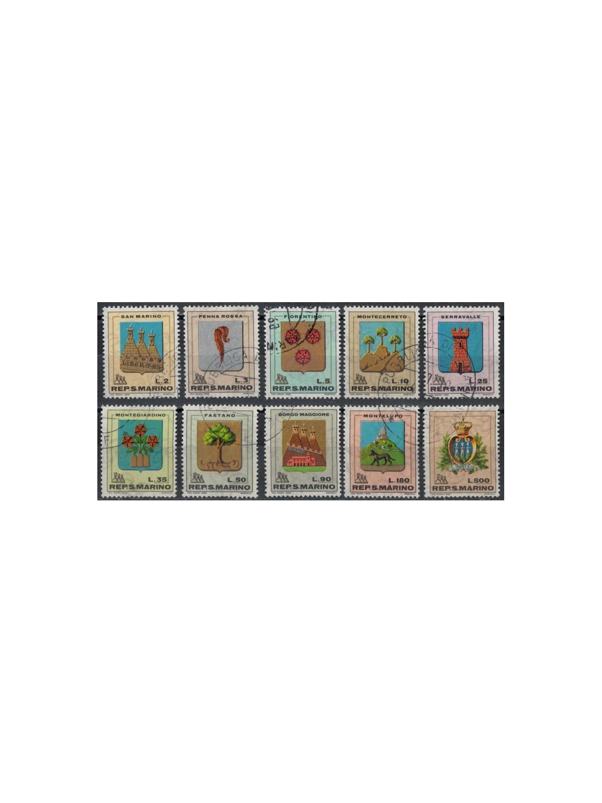 SAN MARINO 1968 Stemmi 10v us