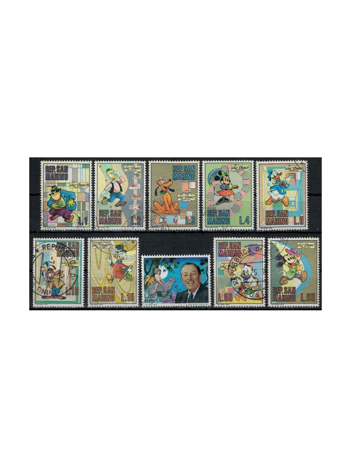 SAN MARINO 1970 Walt Disney 10v us