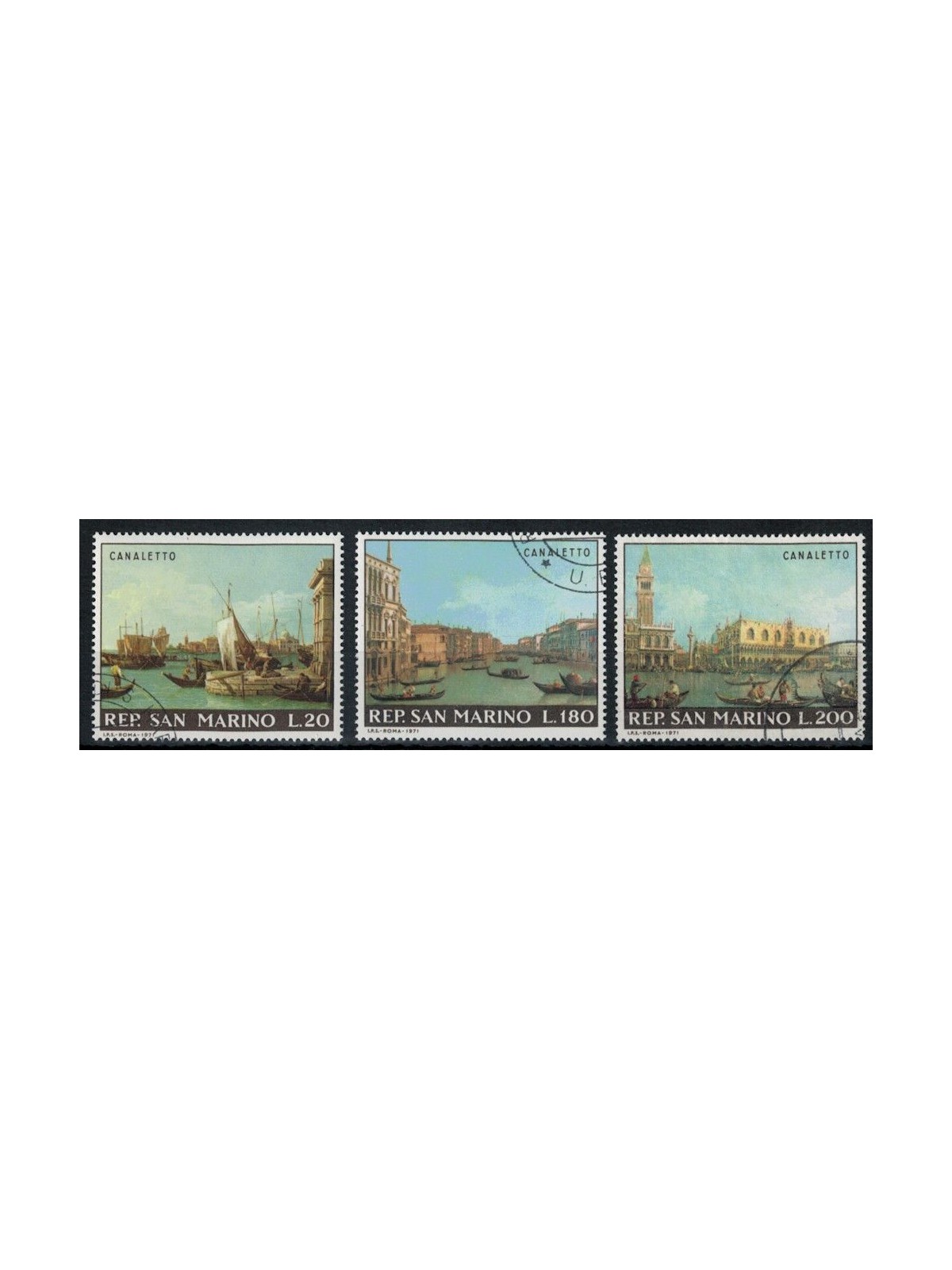 SAN MARINO 1971 Canaletto 3v us
