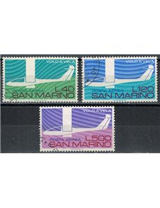 SAN MARINO 1974 Volo a vela (posta aerea) 3v us