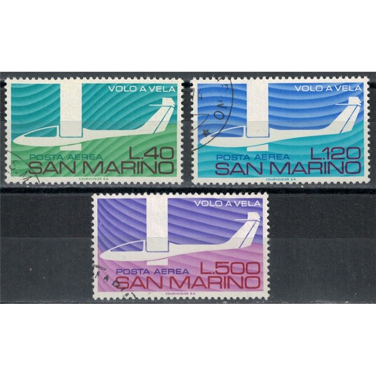 SAN MARINO 1974 Gliding (airmail) 3v us