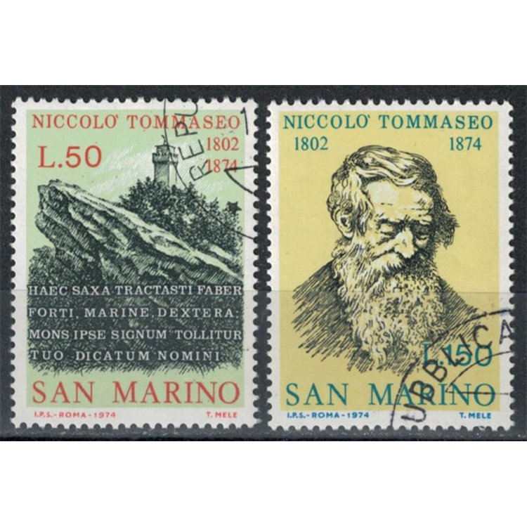 SAN MARINO 1974 Niccolò Tommaseo 2v us