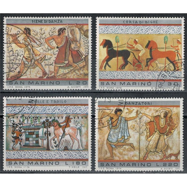 SAN MARINO 1975 Etruscan painting 4v us