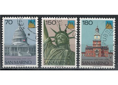 SAN MARINO 1976 Bicentennial of the United States 3v us