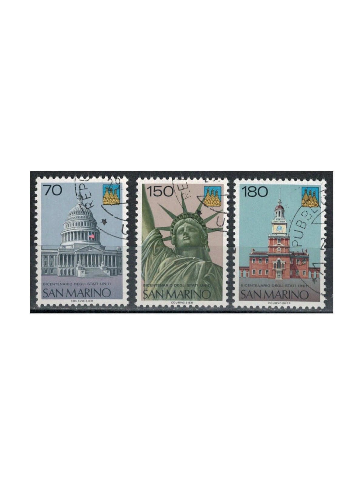 SAN MARINO 1976 Bicentenario degli Stati Uniti 3v us
