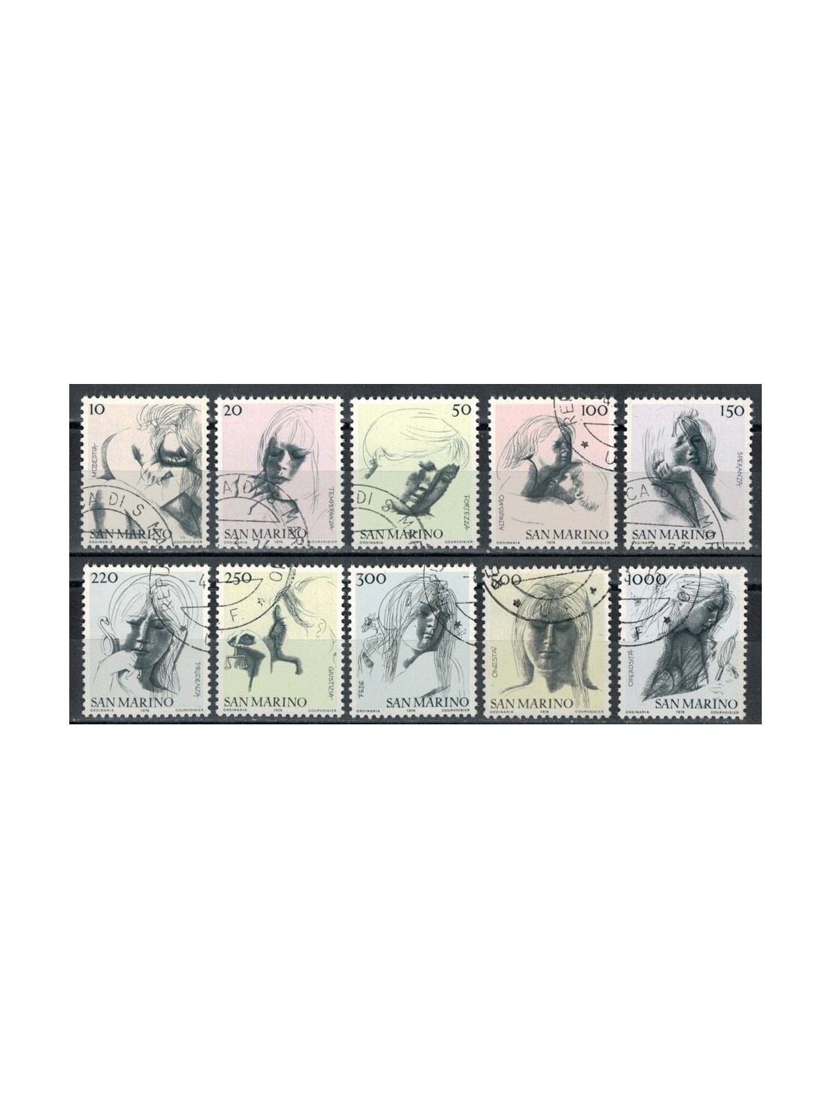 SAN MARINO 1976 Le virtù civili 10v us