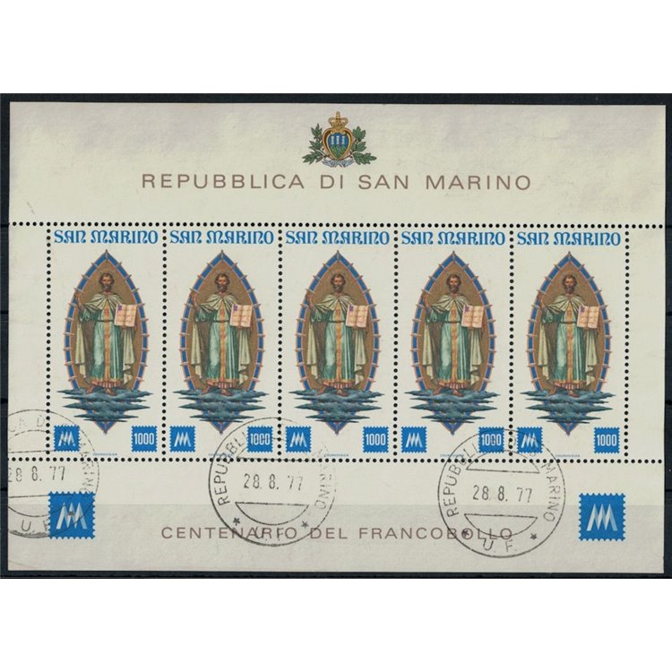 SAN MARINO 1977 Centenary of the s/s us stamp
