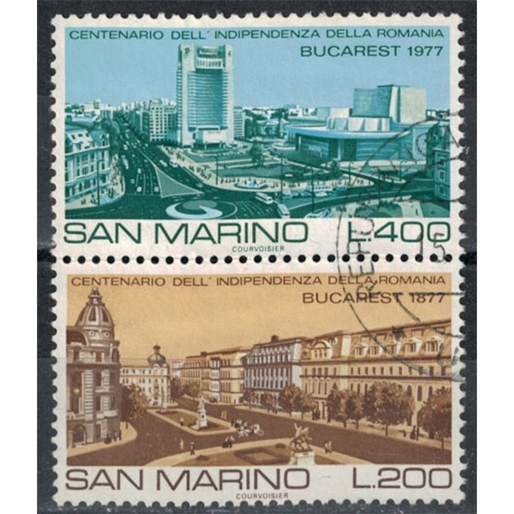 SAN MARINO 1977 Independence of Romania 2v us
