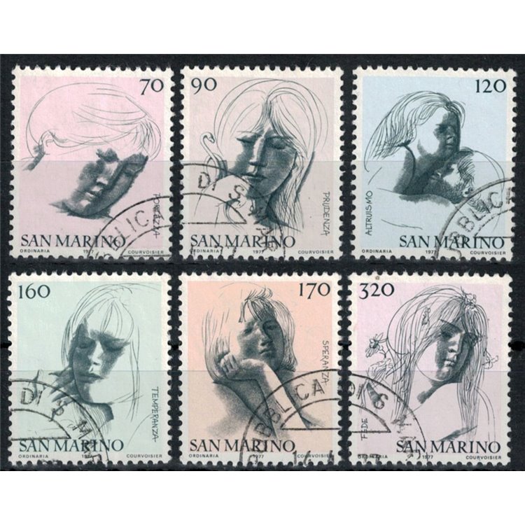 SAN MARINO 1977 The civil virtues 6v us