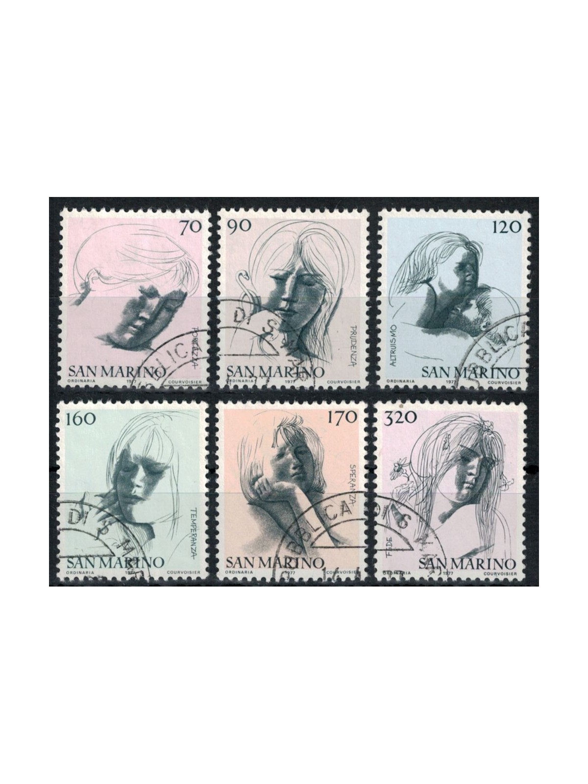 SAN MARINO 1977 The civil virtues 6v us