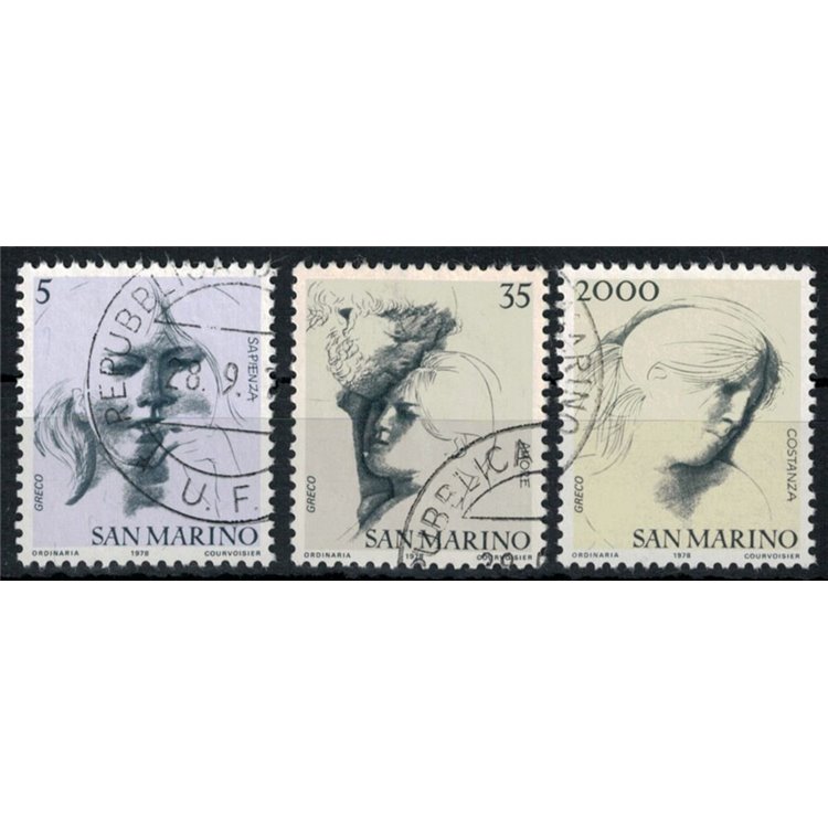 SAN MARINO 1978 The civil virtues, 3rd issue 3v us